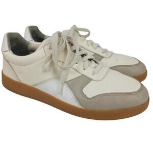 Everlane SZ 9 - The ReLeather Court Off-White / Light Grey Low Top Sneakers
